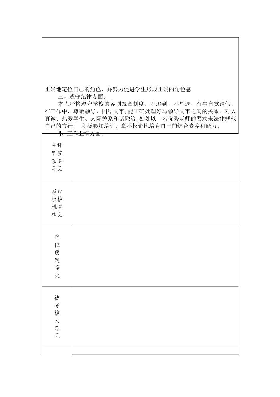 事业单位工作人员年度考核登记表16831_第2页