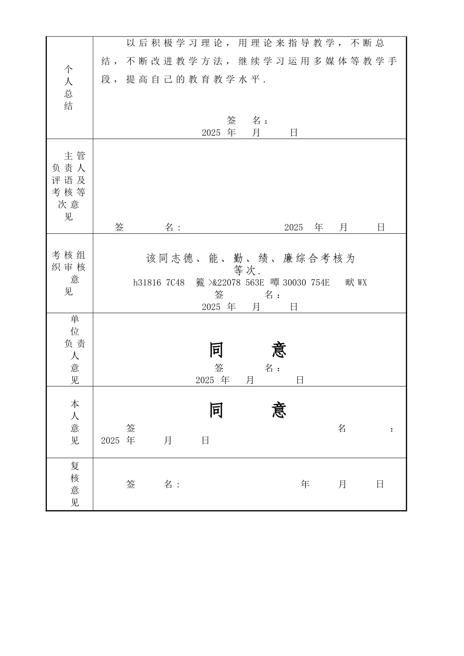 事业单位年度考核表样本_第2页