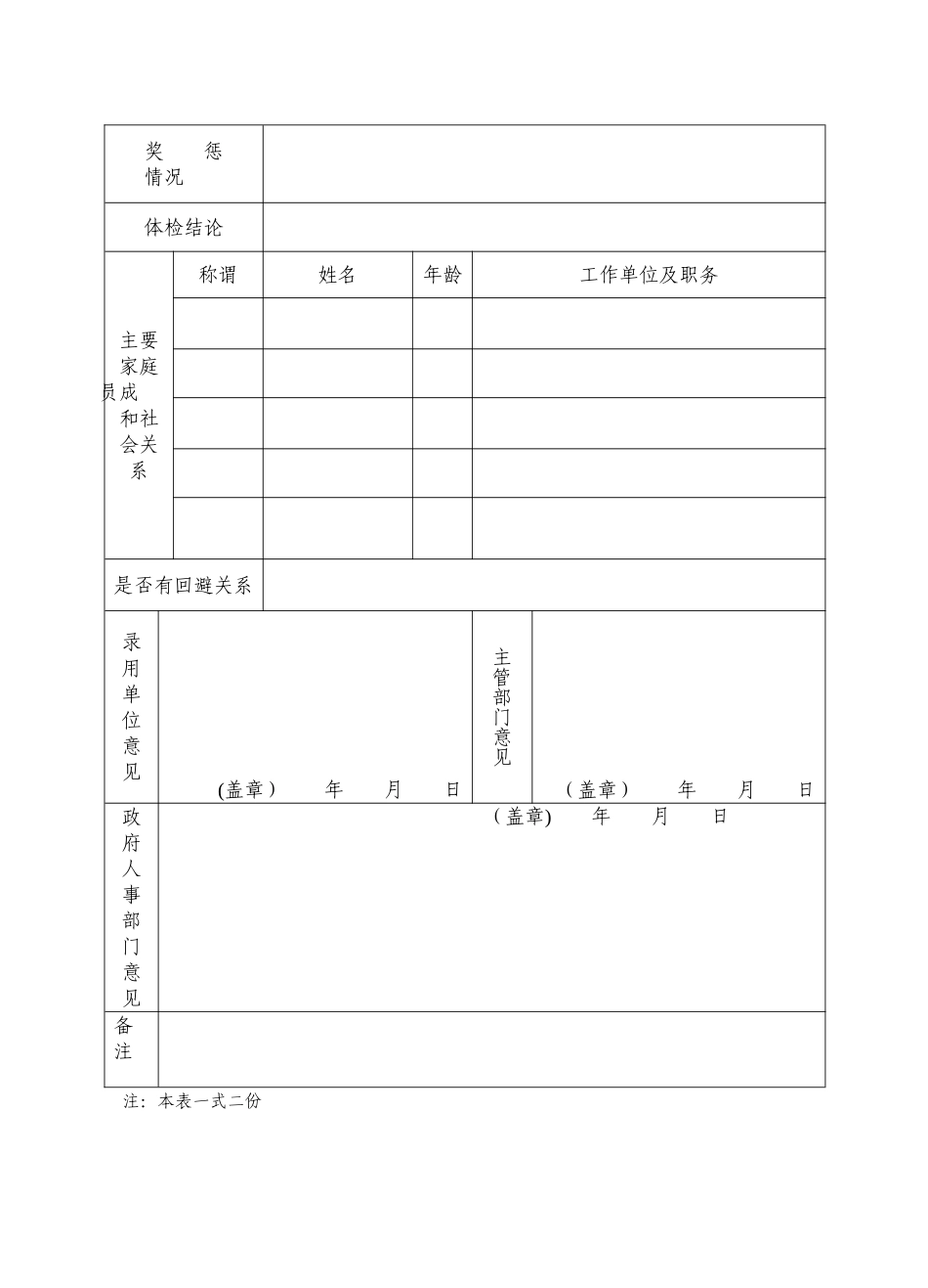 事业单位录用工作人员审批表_第2页