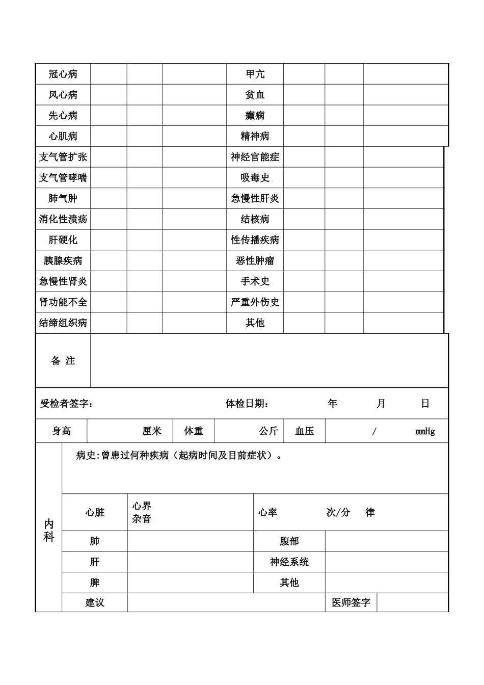 事业单位招录体检表_第2页