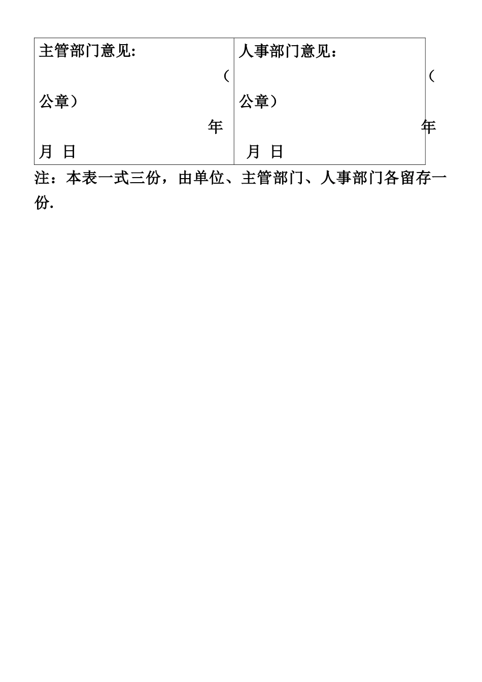 事业单位管理人员兼任专业技术职务审批表_第3页