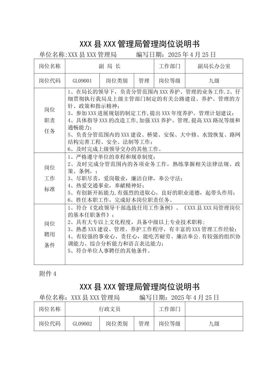 事业单位管理岗位说明书-_第2页