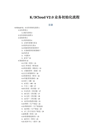 二、K3-Cloud实施初始化——业务初始化流程