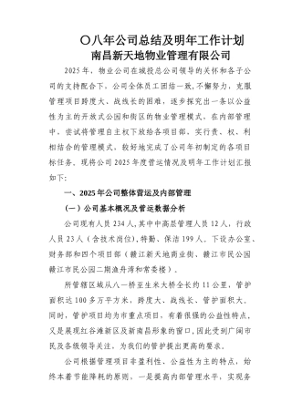 二〇〇八年公司营运情况及明年工作计划