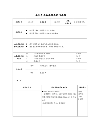 二次早会的流程与运作要领--讲师手册