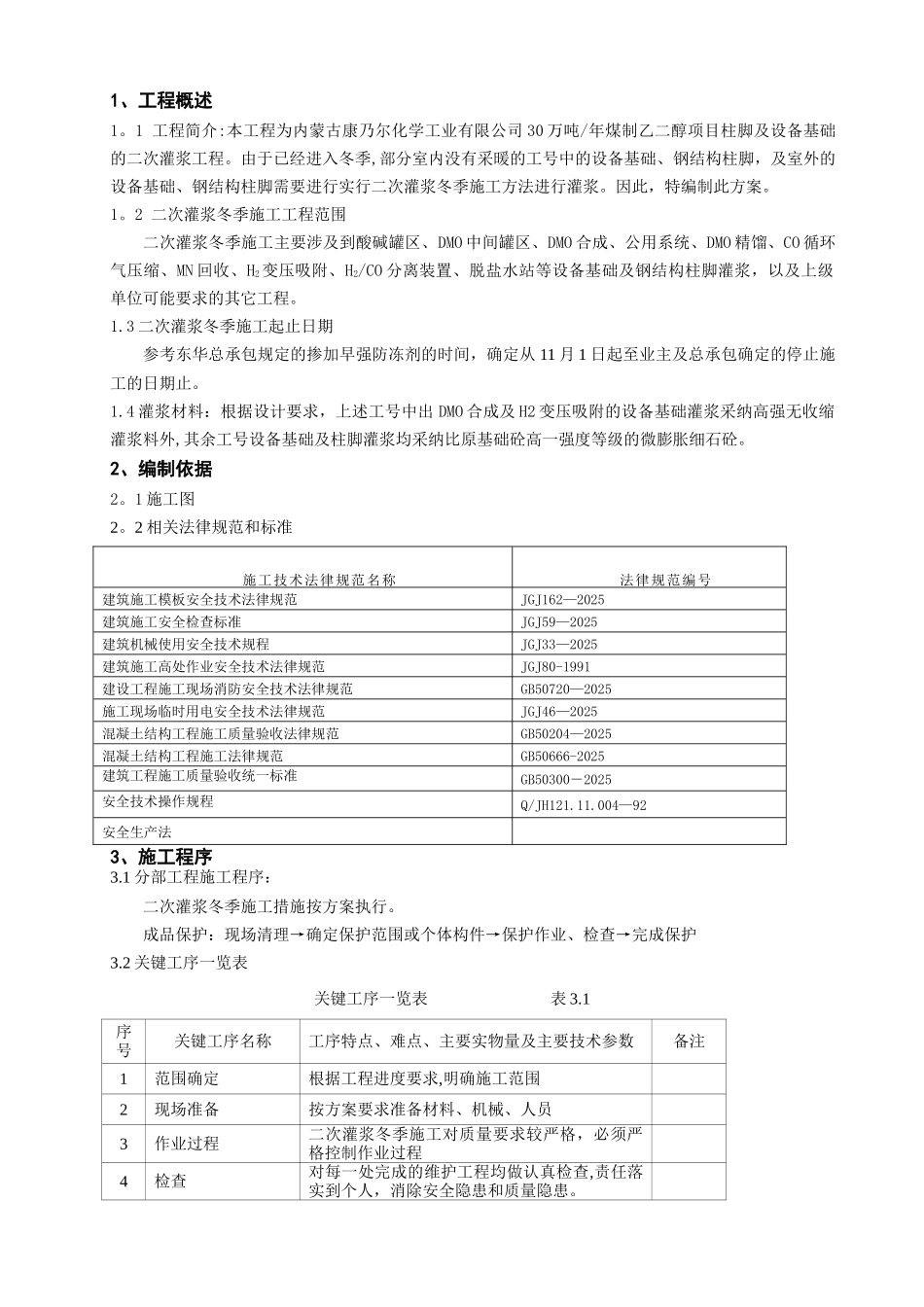 二次灌浆冬季施工方案_第1页