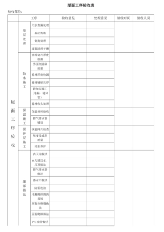 二次结构验收表格