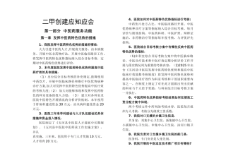 二甲中医院创建应知应会
