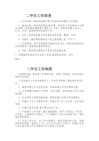 二甲办工作职责、制度