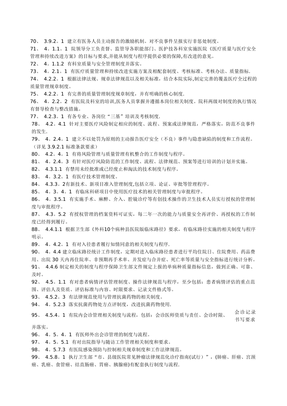 二甲医院评审涉及制度的条款[1]_第3页