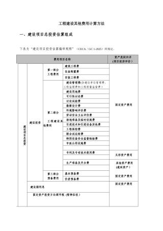 二类费用-工程建设其他费用计算