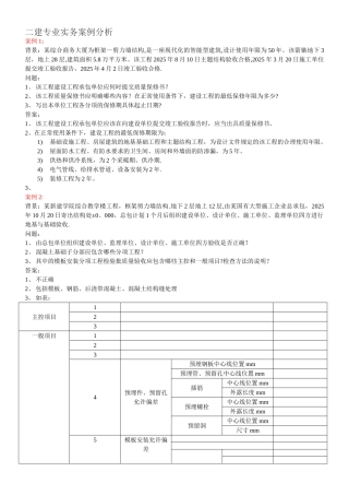 二级建造师实务案例