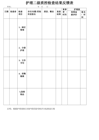 二级质控检查表