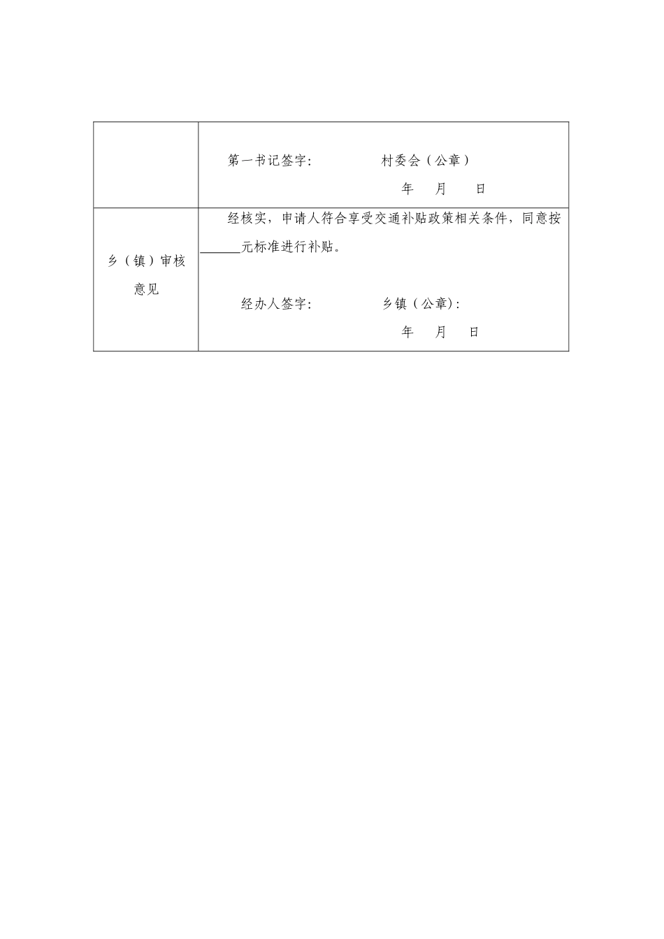 于都县贫困劳动力转移就业交通补贴申请表省外、省内务工补贴相关申请3份表_第2页