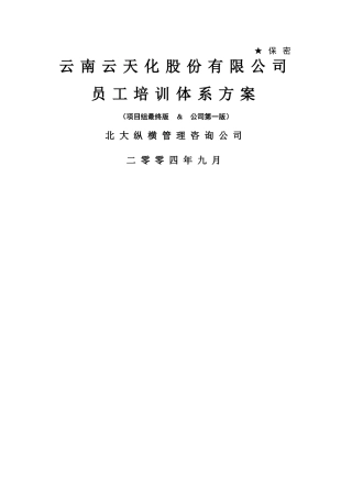 云南云天化员工培训体系设计方案-final