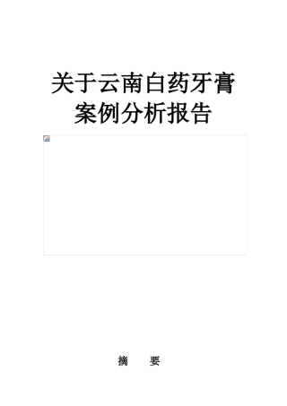 云南白药案例分析报告