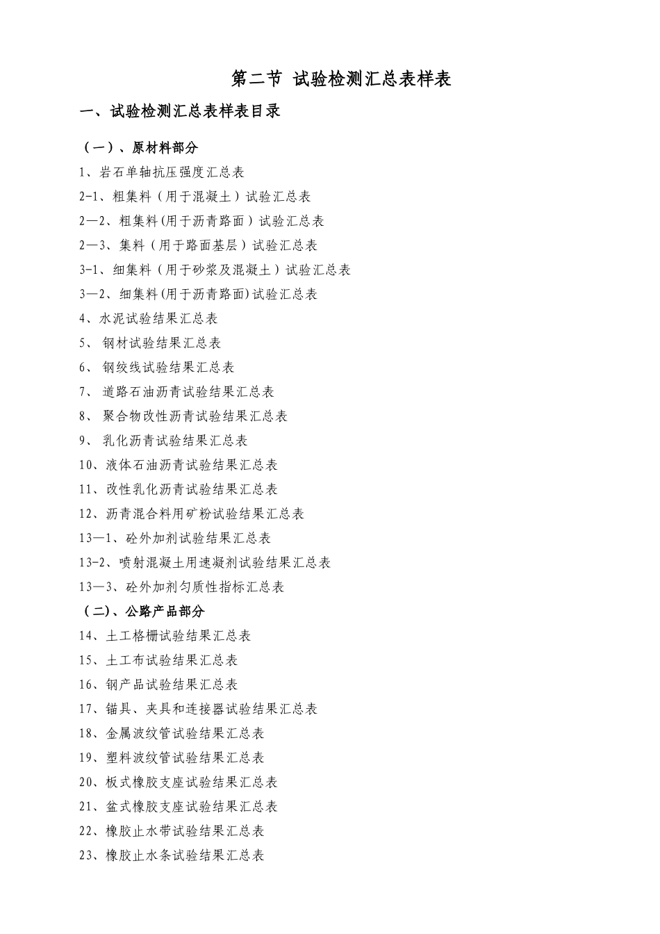 云南省公路工程竣工文件表格---复制_第1页