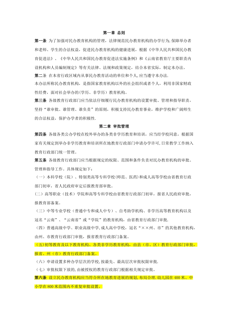 云南省民办教育机构管理办法_第3页