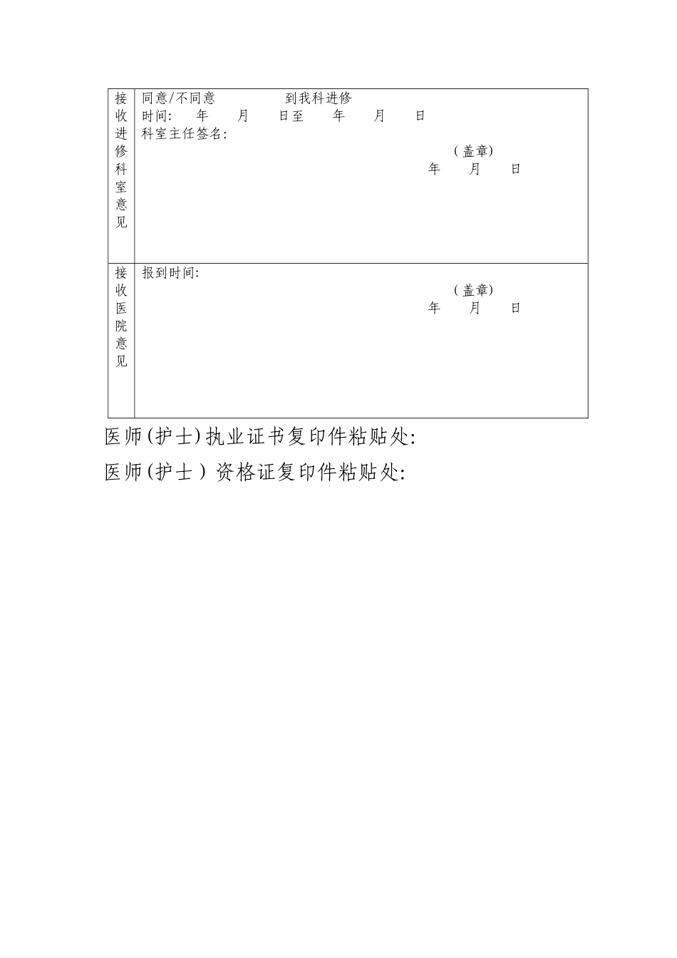 云南省第二人民医院进修申请表_第3页