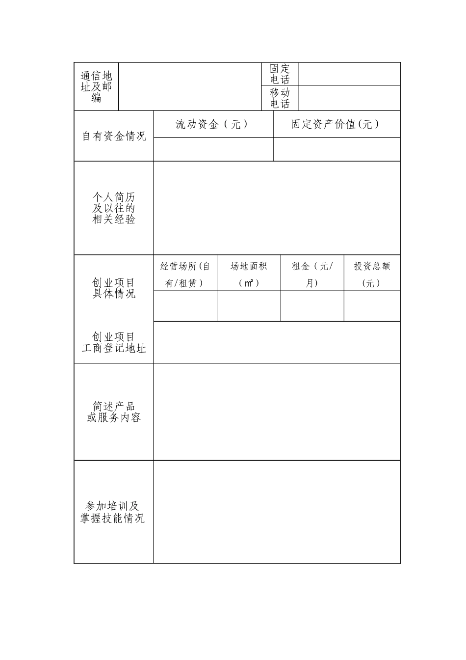 云南省鼓励创业贷免扶补创业计划书模板_第2页