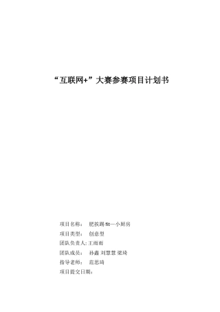 互联网+项目计划书27862