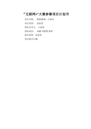 互联网+项目计划书46353