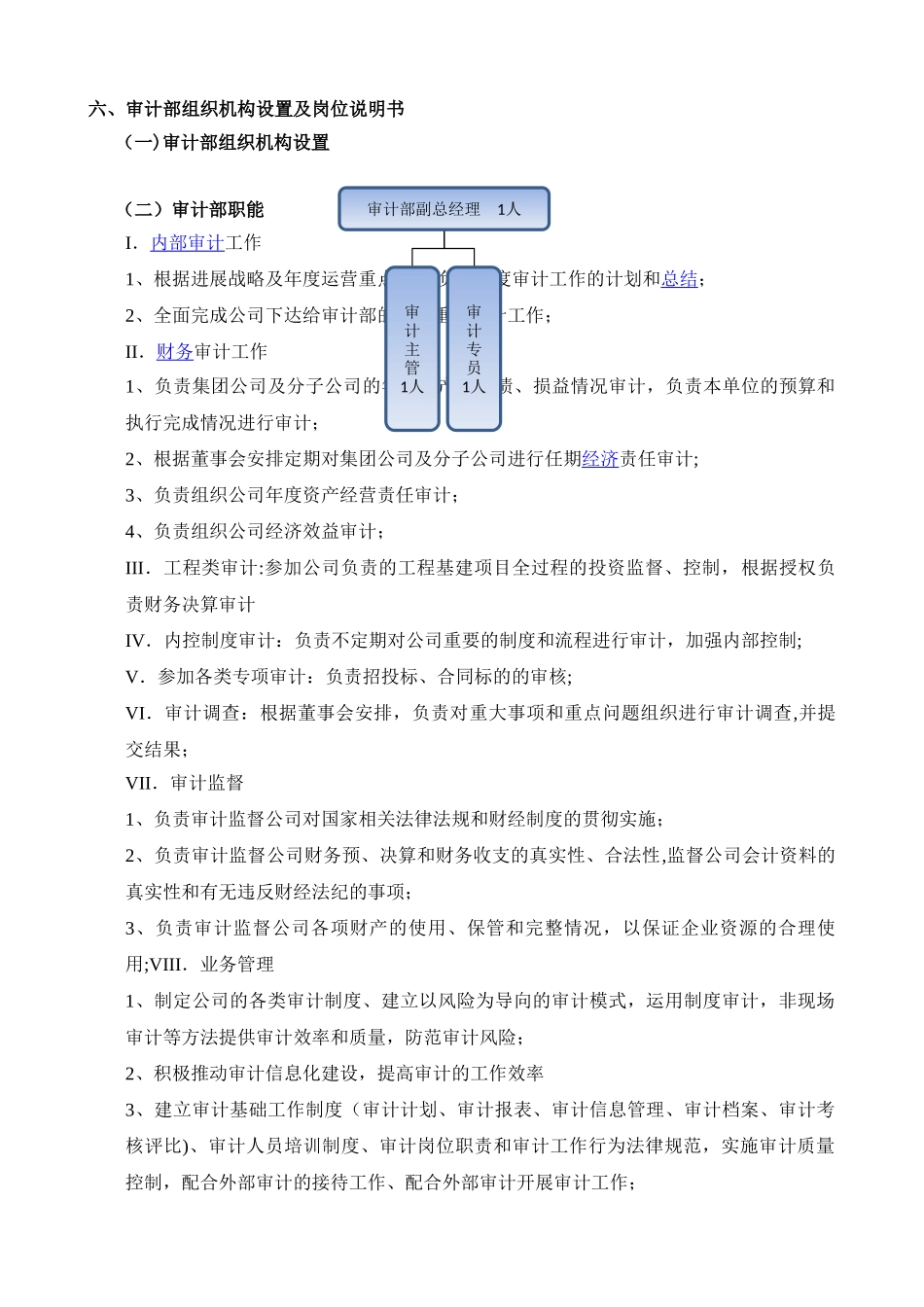五、审计部岗位说明书doc_第1页