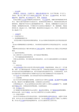五大植物内源激素