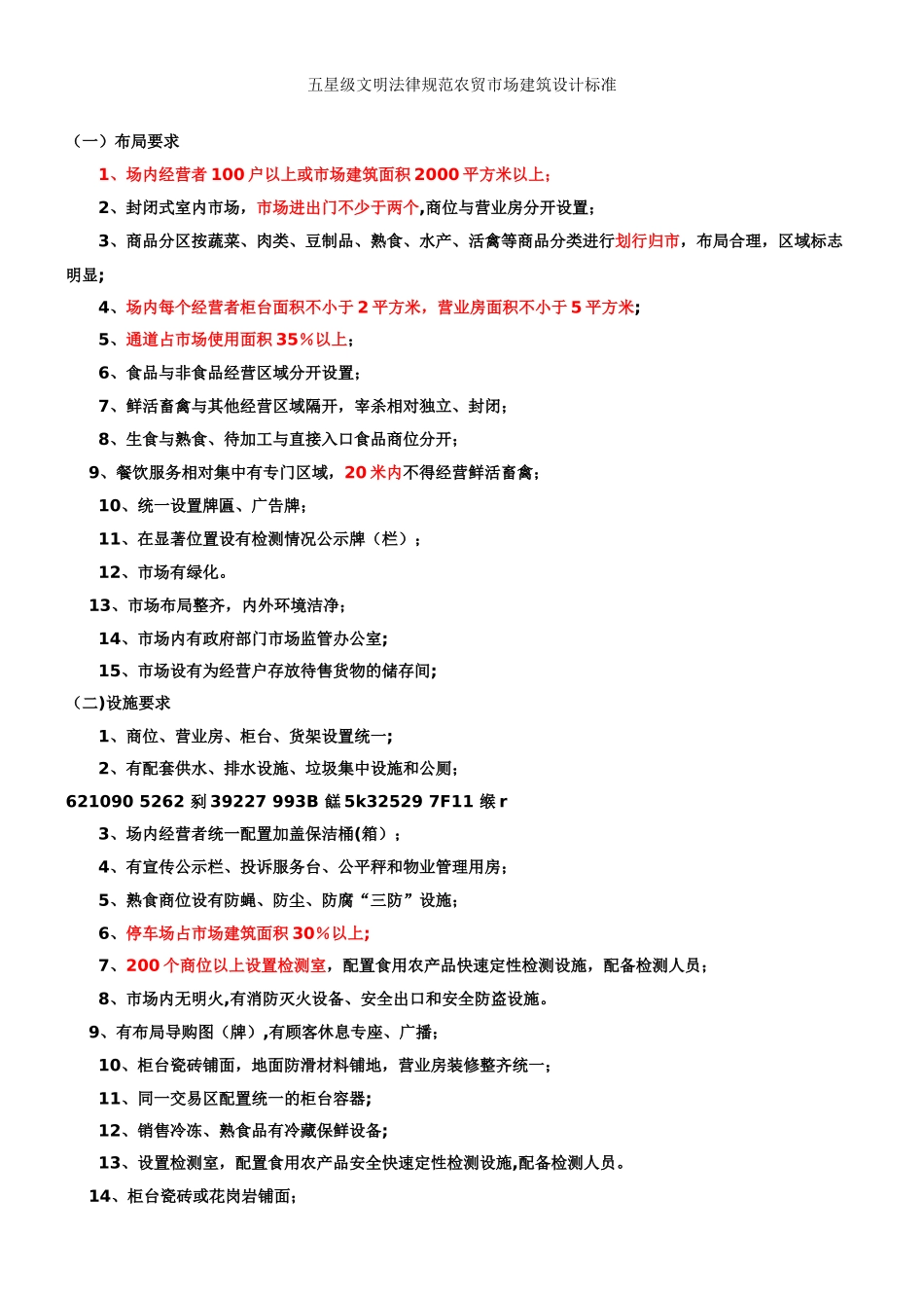 五星级农贸市场建筑设计标准_第1页
