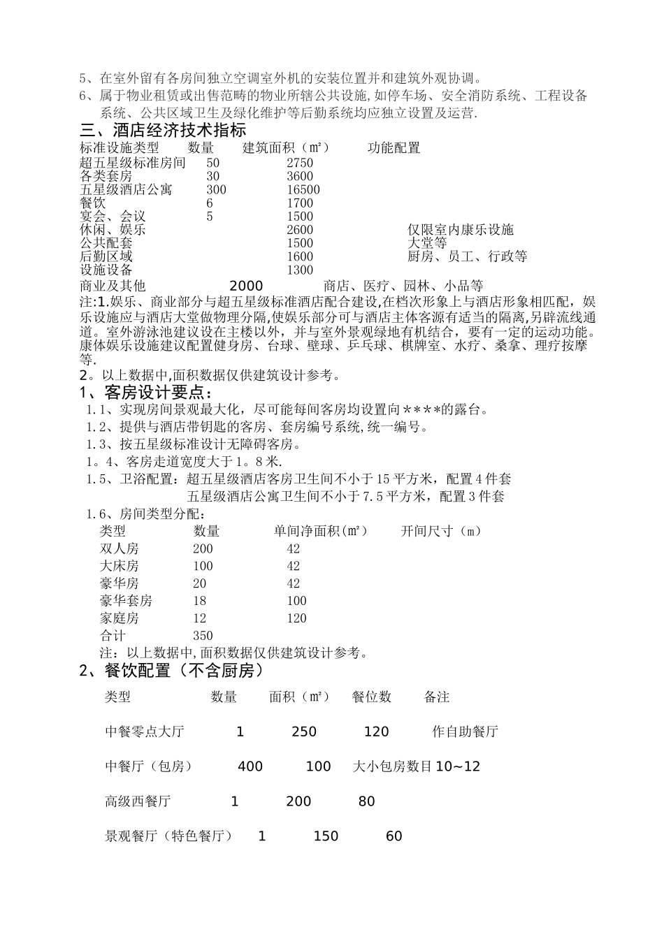 五星级酒店规划建筑设计任务书_第3页
