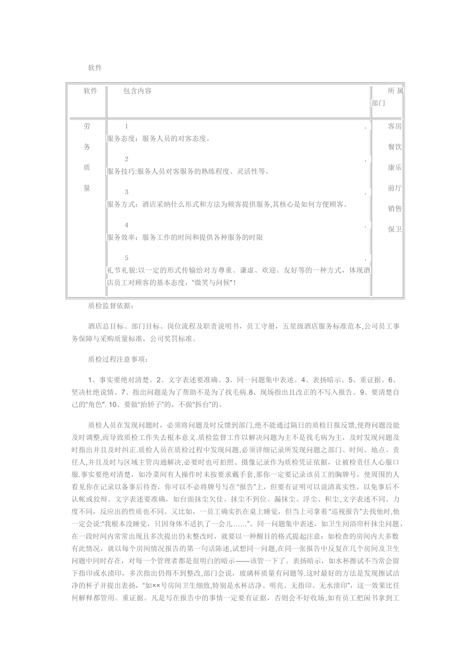 五星级酒店质检监督工作开展、实施计划_第3页