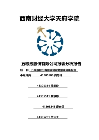 五粮液财务报表分析94567