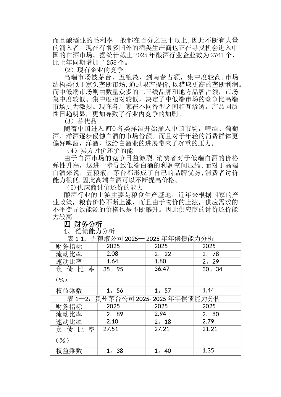 五粮液集团公司财务报表分析_第2页