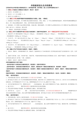 井控级别划分及井控要求1