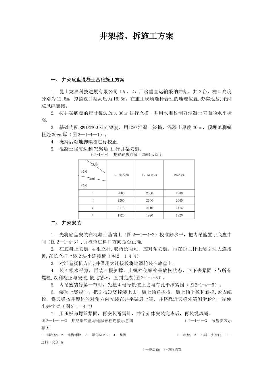 井架搭设、拆除施工方案1_第1页