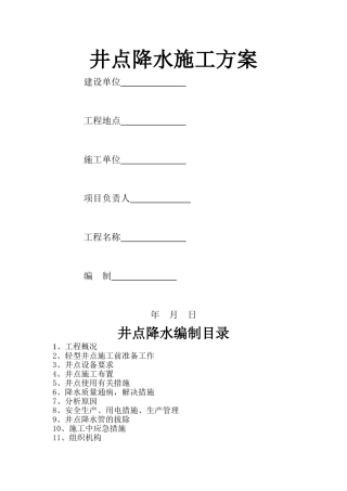 井点降水施工方案41945