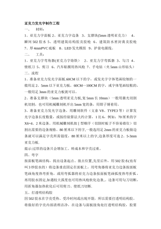 亚克力发光字制作流程