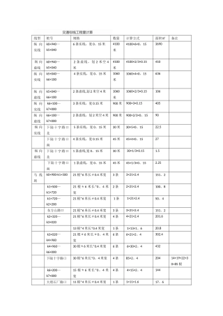交通标线工程量计算