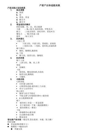 产前产后训练计划