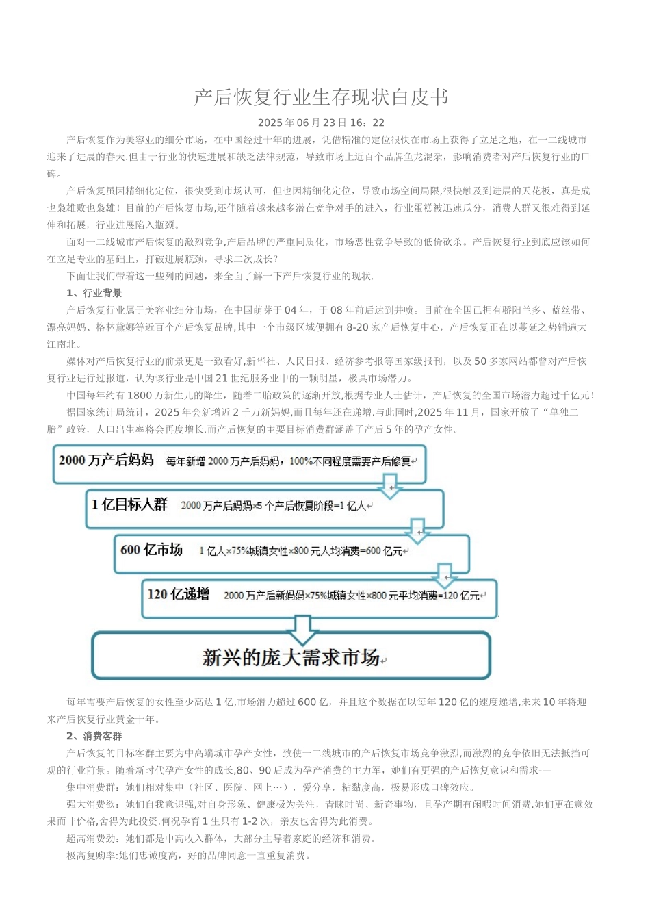产后恢复行业生存现状白皮书_第1页