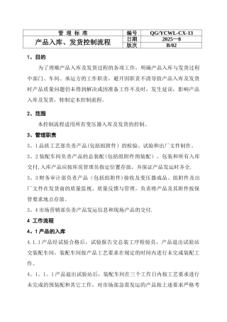 产品出厂控制流程