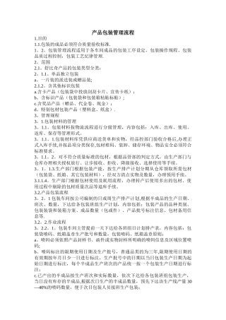产品包装管理流程