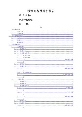 产品开发-技术可行性分析报告模板