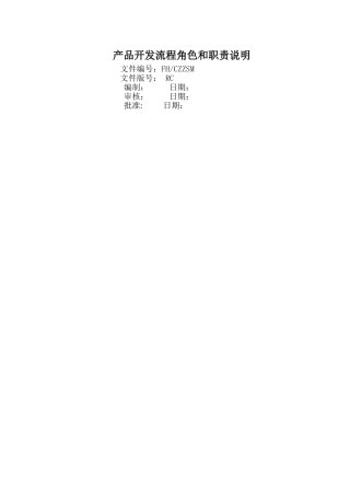 产品开发主流程角色和职责说明DOC