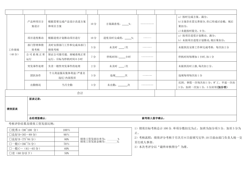 产品总监绩效考核表_第2页