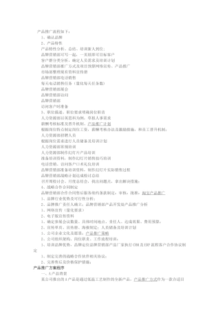 产品推广流程及方案程序