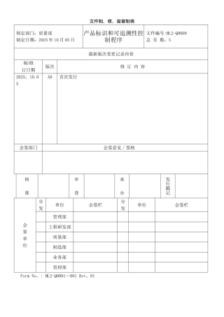 产品标识和可追溯性控制程序42919