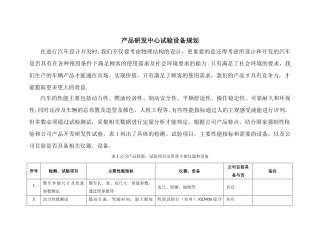 产品研发中心试验设备规划