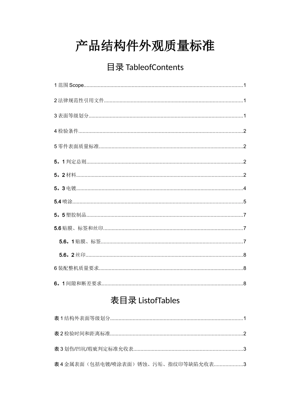 产品结构件外观质量标准_第1页