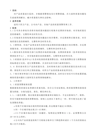 产品质量预警控制程序